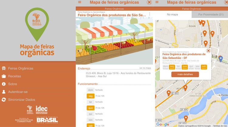 Mapa feiras organicas brasil app aplicativo