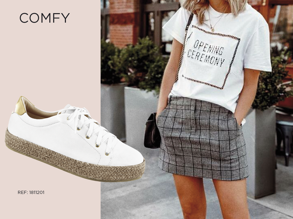 comfy t shirt tenis branco confortavel minissaia